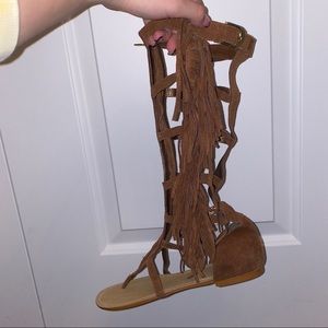 Colin Stuart Fringe Gladiator Sandals
